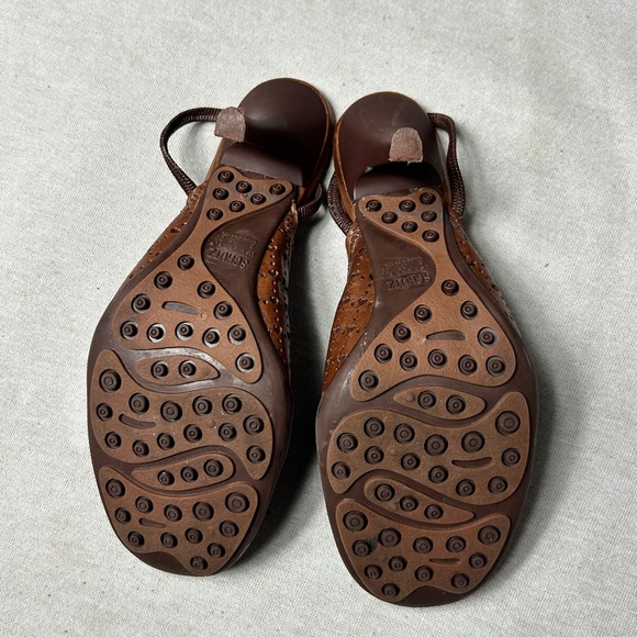 Schultz Women’s Size 8 Brown Leather Slingback Heels B - Picture 2 of 6